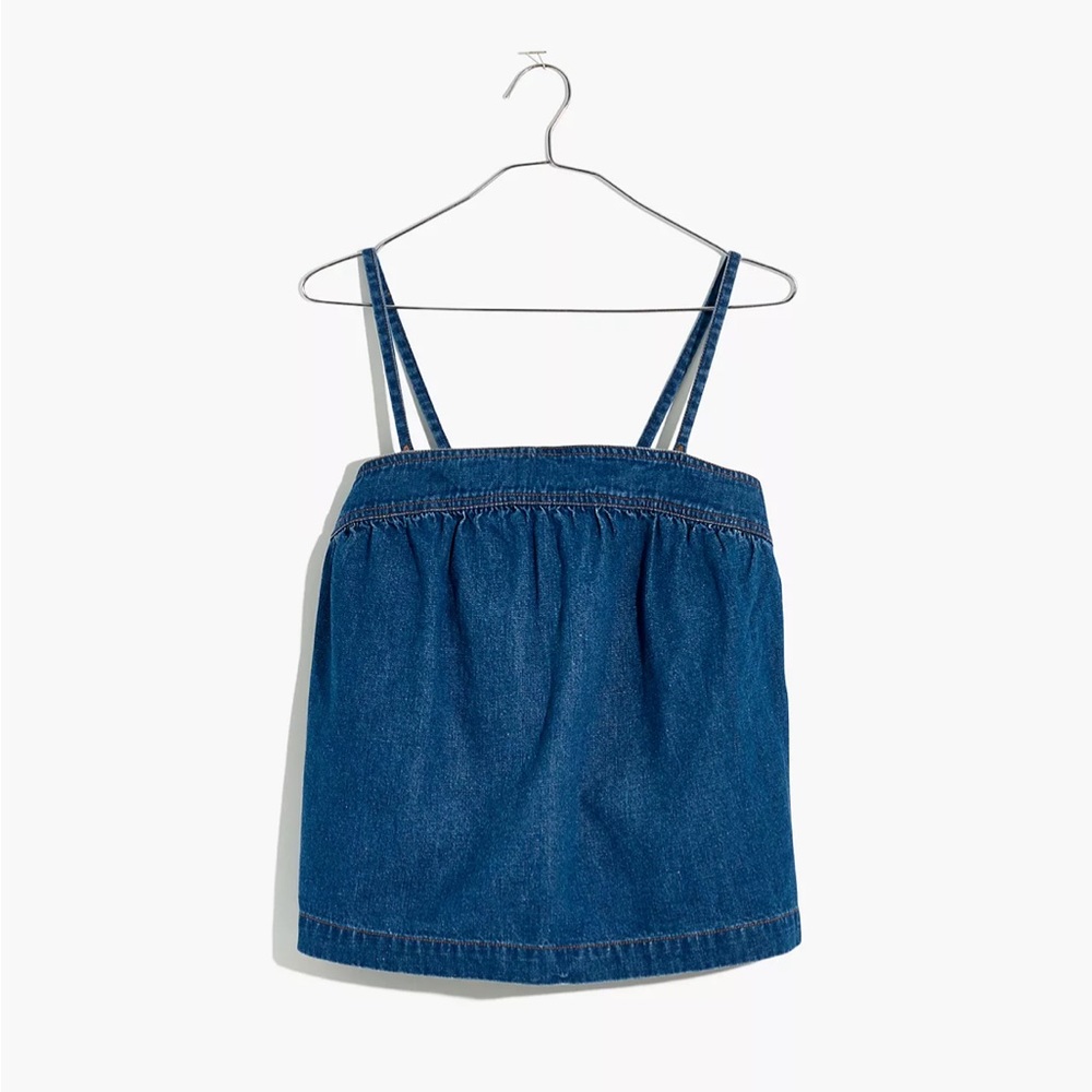 Madewell Blue Denim Tank Top with Thin Straps